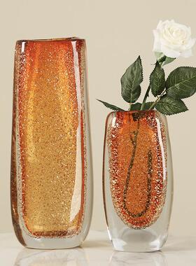 现代创意轻奢琉璃玻璃花瓶摆件酒店客厅玄关餐桌装饰摆设插花花器