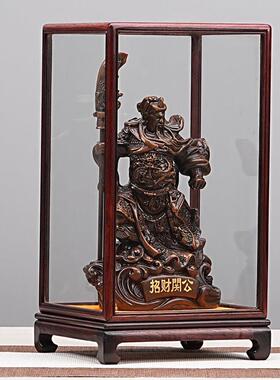 红木工艺品佛像观音佛龛红酸枝花瓶古董玻璃罩子摆件展示盒防尘罩