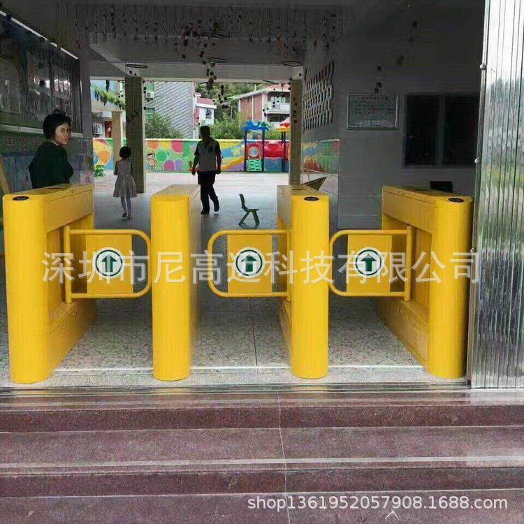 Supply of dual-channel one-in and one-out automatic swing gate for factory building and office building access control and attendance and face recognition swing gate