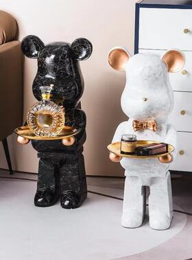 暴力熊摆件客厅电视柜沙发旁装饰品轻奢存钱罐托盘收纳网红送礼