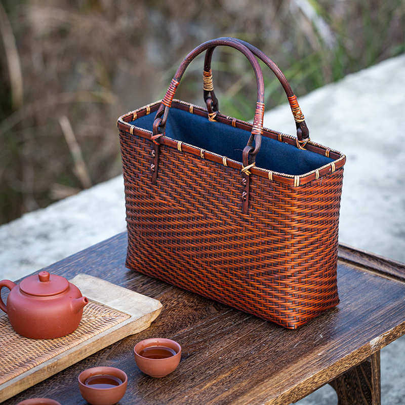 日式竹编包 手工复古竹包竹篮子 中国风茶服包 茶具收纳包 手提包,淘宝优惠券,粉丝福利购,淘宝优惠卷
