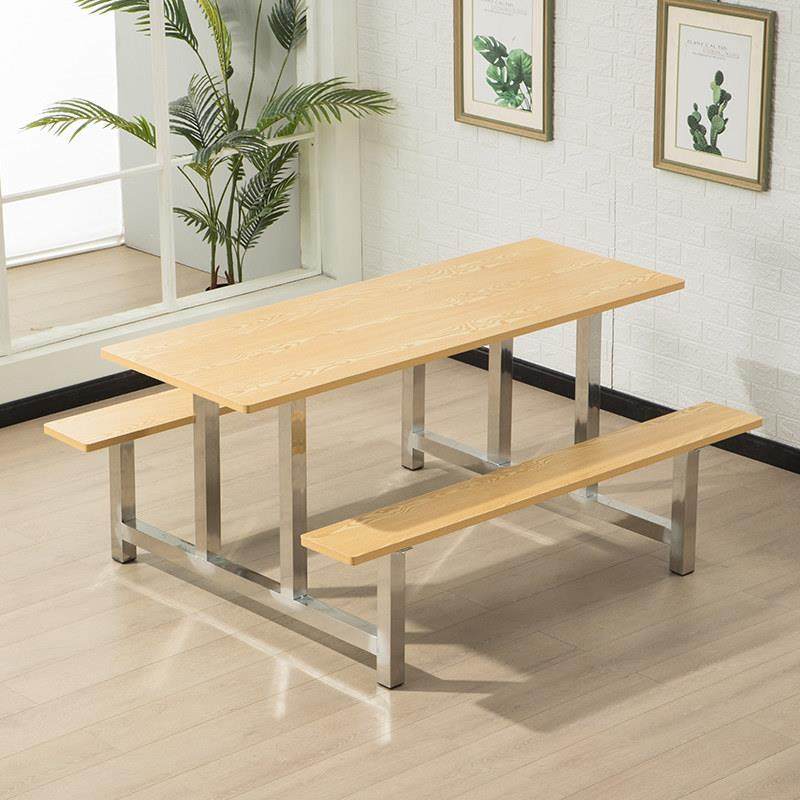 连体快餐桌椅4人6人8学校学生员工餐厅饭堂不锈钢食堂餐桌椅组合,淘宝优惠券,粉丝福利购,淘宝优惠卷