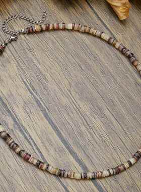 Shell necklace欧美天然海贝项炼小众颈炼 炼 多彩拼接男士覆古锁