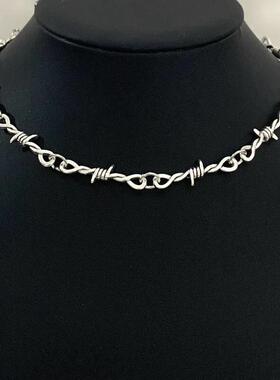 Small Wire Brambles Iron Heart Choker Necklace Women Hip-ho