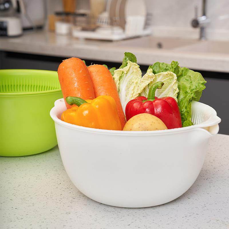 双层沥水篮洗水果蔬菜盆日式洗菜盆漏水筛套装果盆洗菜篮碗盆1999,淘宝优惠券,粉丝福利购,淘宝优惠卷