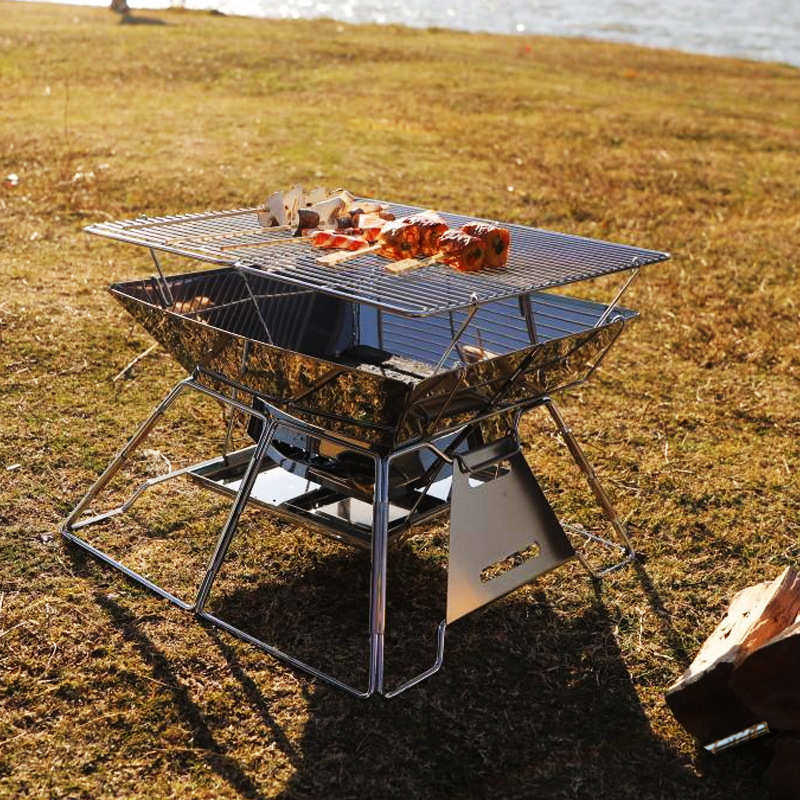 不锈钢折叠烧烤炉户外烧烤炉野营野餐烧烤火炉焚火架露营焚火台,淘宝优惠券,粉丝福利购,淘宝优惠卷