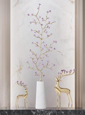 紫水晶发财树摆件客厅走廊壁龛入户玄关轻奢高档竖高乔迁新居装饰