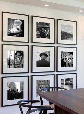 黑白极简风格展厅装饰画现背景墙挂画摄影作品工业风咖啡店壁画