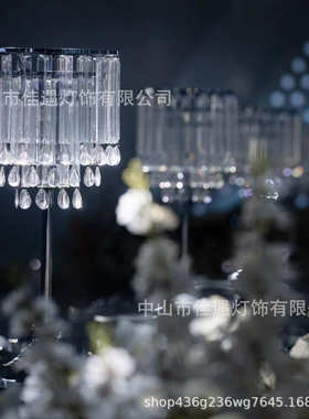 厂家直销多款式水晶装饰摆件新款浪漫婚庆桌花器烛台婚礼堂酒店
