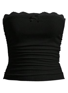 Women'S Solid Color Ribbed Tube Top Camisole Tops Casual