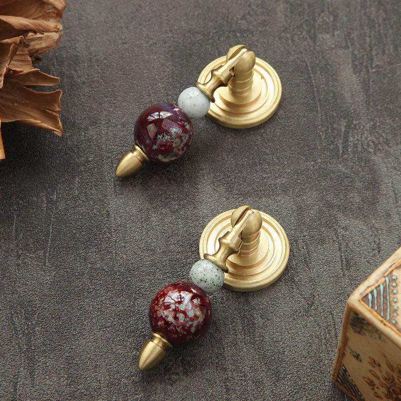 创意覆古中古原木风实木葫芦黄铜整体橱柜门衣柜抽屉柜子鞋柜把手,淘宝优惠券,粉丝福利购,淘宝优惠卷