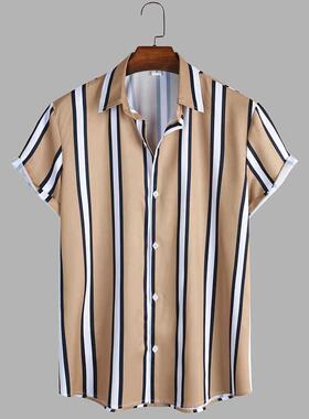 Hawaiian Shirts Mens Summer Beach Loose Shirt For Men 男衬衫