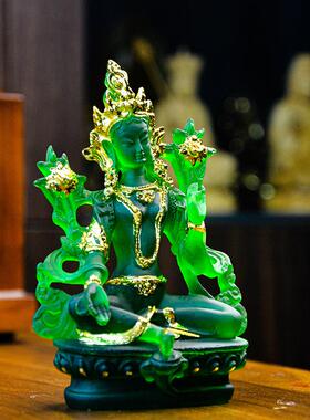 正品精品度彷琉璃绿母密宗佛像平安藏身传佛堂居脂家供奉佛像随树