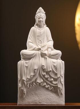 陶瓷净瓶观音菩萨佛像摆件供奉客厅家用办公室桌面玄关博古架装饰