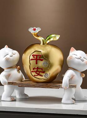 招财猫葫芦摆件新中式客厅办公室玄关装饰工艺礼品摆饰搬家礼物乔