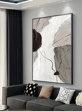 简约现代客厅装饰画黑白抽象走廊过道装饰画高级感沙发背景墙挂画