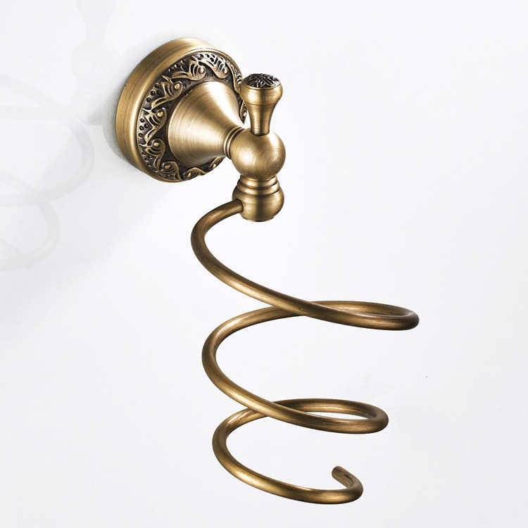 浴室五金挂件收纳风筒架置物架黄铜欧式仿古吹风机架壁挂电吹风架,淘宝优惠券,粉丝福利购,淘宝优惠卷