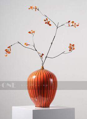 匠十三 新中式中古细口陶瓷花瓶花器插花瓶电视柜壁炉软装饰品摆