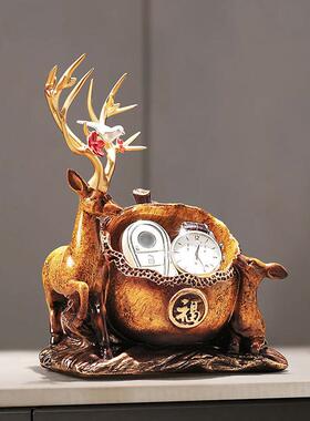 入户进门鞋柜放钥匙收福摆件鹿新ZND中纳式客厅玄关软装口饰乔迁