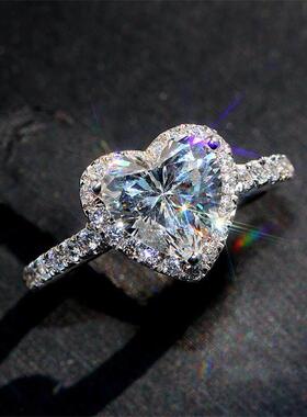 Heart Rings for Women Silver Color Bridal Jewelry Cubic Ring