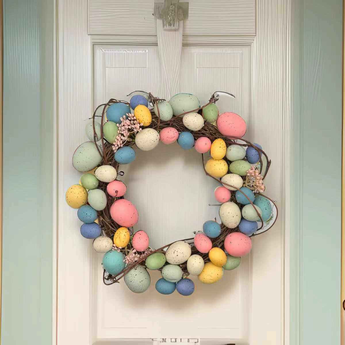 新款藤挂派对布置场景圈复活节酒店装饰仿真门花环家居鸡蛋彩蛋,淘宝优惠券,粉丝福利购,淘宝优惠卷