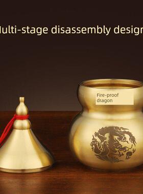 火龙瓶厨房西北角黄铜墙火龙瓶山核桃水晶砾石家庭葫芦装饰品F