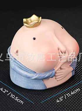 新品王冠男孩捏着鼻子雕塑创意树脂雕像有趣的浴室装饰礼品