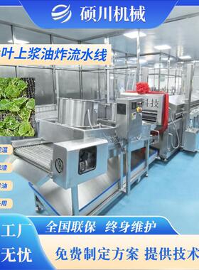 香酥翠叶裹浆油炸流水线 炸桑叶的机器 天妇罗面包虾全自动油炸机