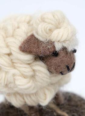 尼泊尔进口毛毡小羊摆件配饰礼物波西米亚羊毛手工卧室客厅装饰