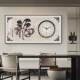New Chinese style dining room clock wall clock living room 2025 new Chinese style Baifu word hanging painting painting art clock free
