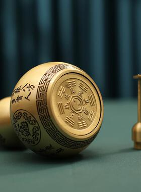 福禄招财件八卦铜葫芦客厅办公室祥大厅IIX盖摆商铺瑞装饰开黄铜