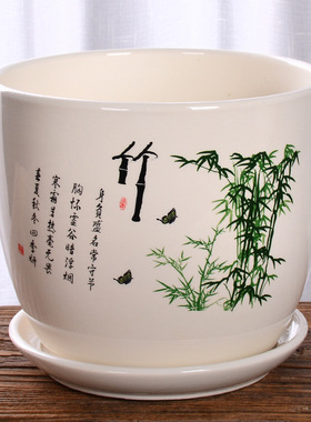 陶瓷花盆托盘阳台园艺花架花瓶