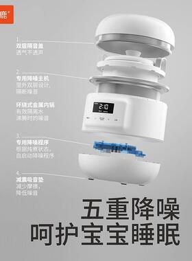 迷鹿婴儿辅食小型电炖锅 0.8L迷你电饭锅 雪山白陶瓷电炖盅