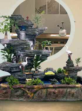 假山流水喷泉庭院花园真石头造景鱼缸鱼池水景观阳台室内装饰