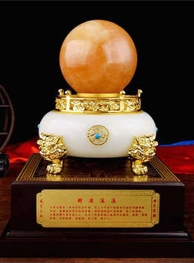 聚宝盆摆件琉璃玉水晶球创意工艺品公司乔迁开业礼品办公室装饰品