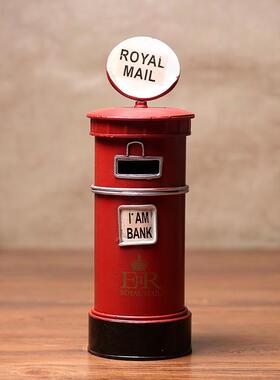 Zakka杂货创意家居装饰品摆件英国伦敦铁皮邮筒储蓄罐存钱罐礼品