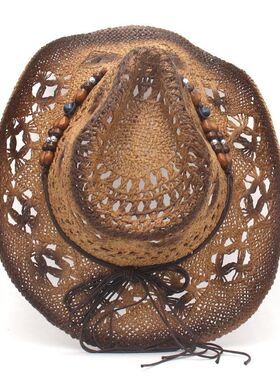 Stunning Ladies Straw Cowboy Hat Classic Western Style