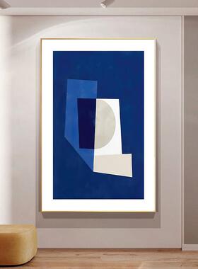 现代简约画蓝色抽象客厅装F63画饰画艺术沙发背景尺壁画画玄关大