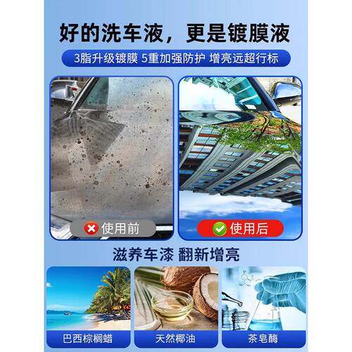 洗车液水蜡强力去污高泡沫白车专用刷车工具全套汽车清洁剂高亮 - 图1