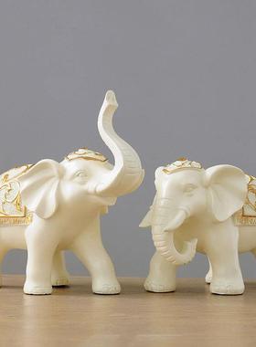 招财大象摆一意对高档创家居玄关HHH-06GH办公室桌面酒客厅装饰件