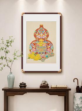 禄葫芦挂画新式入户玄壁关装饰画客厅餐厅摆福画过道寓中意LM9215
