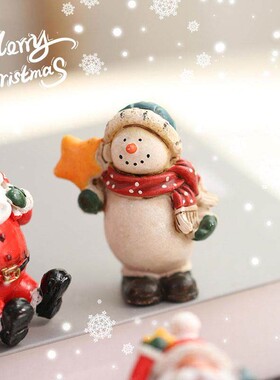 圣诞节装饰品ins创意树脂小摆件麋鹿雪人老人挂件圣诞树挂饰配件