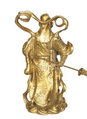 铜关公摆件关公大小中号关公 飘带关公