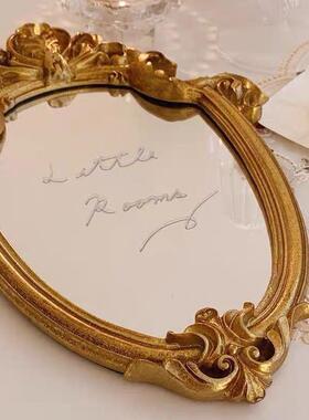 法式复古Vintage宫廷浮雕金色异型镜子化妆镜装饰挂镜墙面拍照