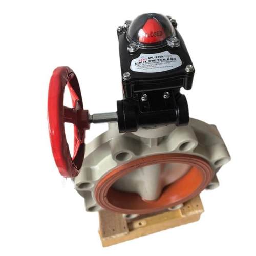 氟塑料UPVC材质蜗轮蝶阀配APL210N回信器DN40DN50DN300高耐腐蚀 - 图3