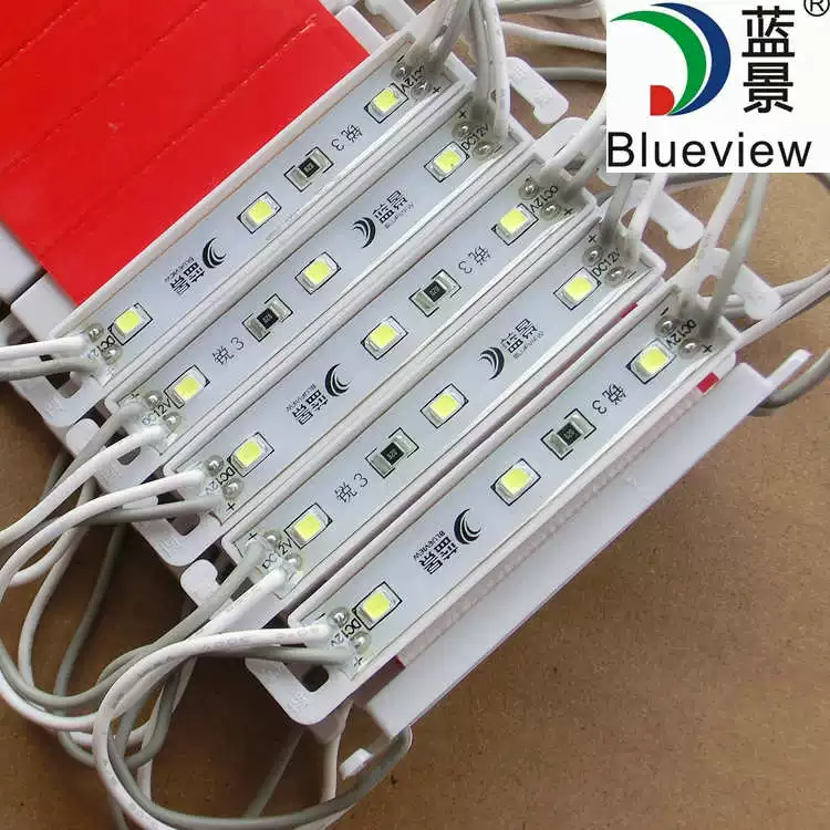 Синий модуль LED View 2835 из пластика, рекламная световая коробка пейзажи 12V, 3 световых элемента, заплатка, водонепроницаемый, высокий яркость модуль