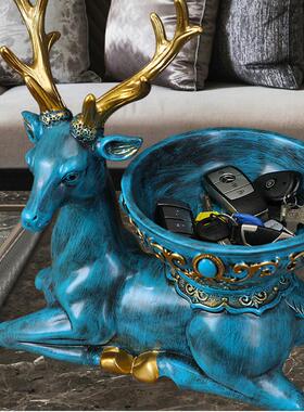 小鹿糖果盘摆件现代家居装饰品客厅玄关电视柜钥匙收纳盒乔迁礼品