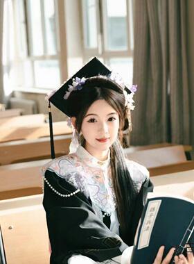 毕业学士服云肩结婚敬酒服马面裙配饰古装汉服刺绣假领花子成人