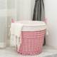 Woven basket dirty clothes basket basket bamboo frame retro basket rattan storage basket storage basket small bamboo basket white