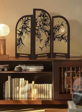 古风墨竹屏风桌柜面摆BHW—240件房中间改造小物件餐边斗装饰品客